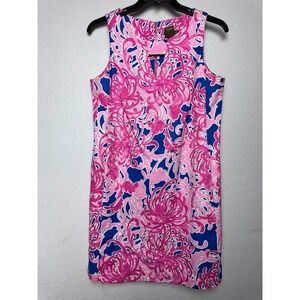 Taylor Shift Dress Women's Size 14‎ Pink Sunshine Sleeveless Palm Beach Coastal